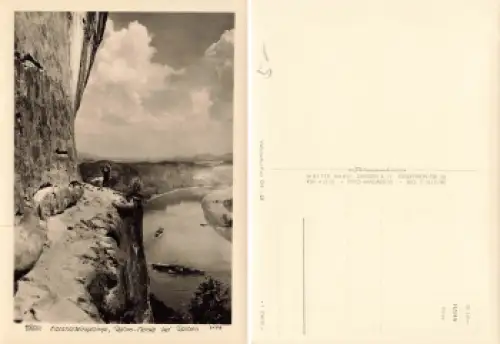 Elbsandsteingebirge Rahm-Hanke bei Rathen Kletterfelsen * 1959 Verlag Hahn-Foto3179