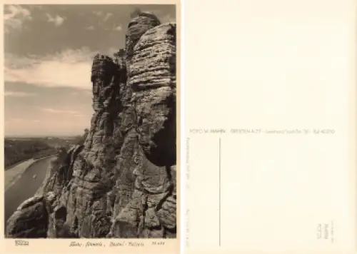 Sächsische Schweiz Bastei  Felsen Kletterfelsen * 1963 Verlag Hahn-Foto13475