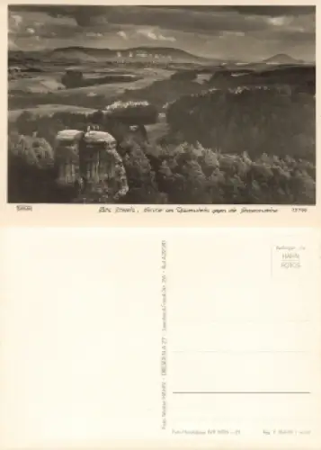 Elbsandsteingebirge Rauensteinblick nit Nonne Kletterfelsen * 1965 Verlag Hahn-Foto13196