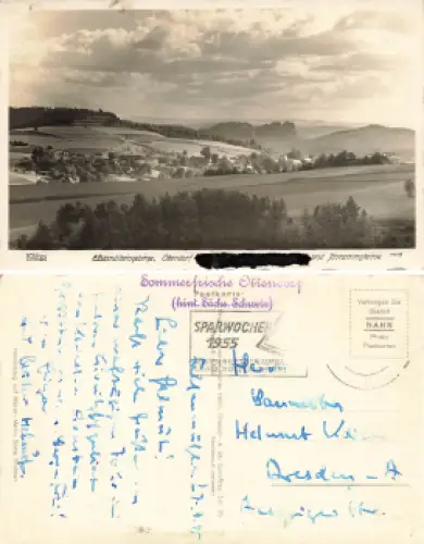 01855 Ottendorf Sebnitz Elbsandsteingebirge * 1955 Verlag Hahn-Foto11619