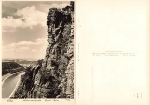 Elbsandsteingebirge Bastei Felsen Kletterfelsen * 1959 Verlag Hahn-Foto11108