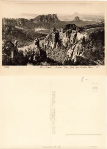 Sächsische Schweiz Grosser Dom vom Carola Felsen Kletterfelsen * 1959 Verlag Hahn-Foto8510
