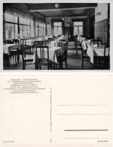 Bühlau Dresden Restaurant Kaffee Schnöder Siegried Rädel Platz 4 * um 1950
