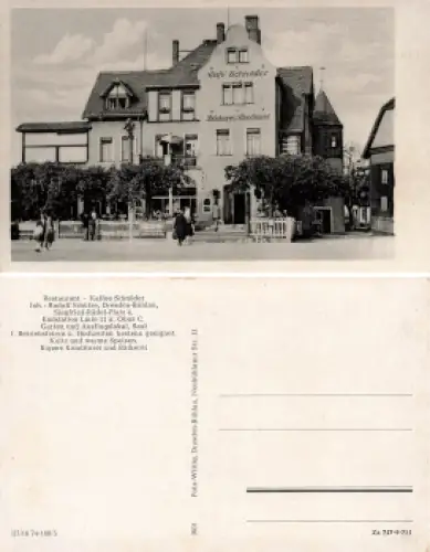 Bühlau Dresden Restaurant Kaffee Schnöder Siegried Rädel Platz 4 * um 1950
