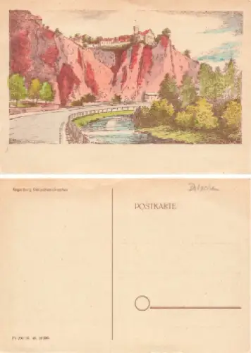 Dölzschen Dresden Begerburg Künsterlkarte *um 1940