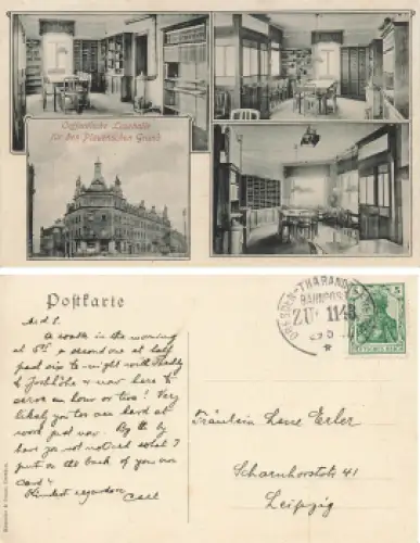 Plauenscher Grund Lesehalle Dresden Bahnpost Dresden-Tharand-Freiberg Zug 1143 o 1907
