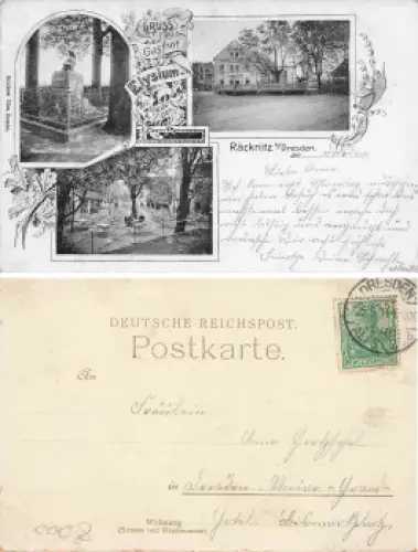 Räcknitz Dresden Gasthof Elysium A. Illgen o 1901