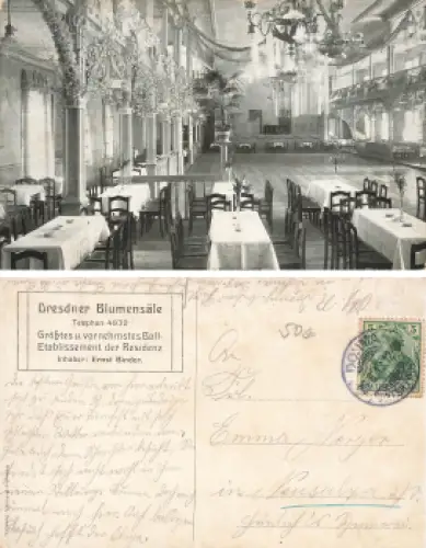 Johannstadt Dresden Blumensäle Innenansicht o 1913