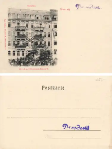 Johannstadt Dresden Silbermannstrasse 22 Burenhaus * um 1900 Einweihung