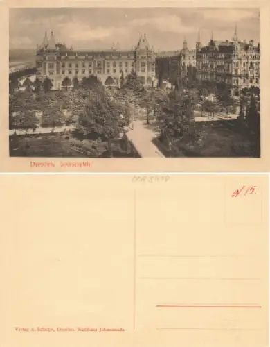 Johannstadt Dresden Sachsenplatz mit Jägerkasserne * um 1920