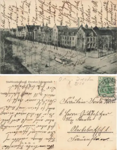 Johannstadt Dresden Fürstenstrasse Krankenhaus o 1913