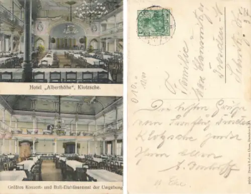 Klotzsche Dresden Hotel "Alberthöhe"  o 1914