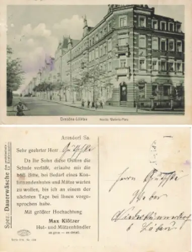 Löbtau Dresden Nostitz Wallwitz Platz Geschäft E. Munsar Clara-Viebig-Straße 12  o um 1910