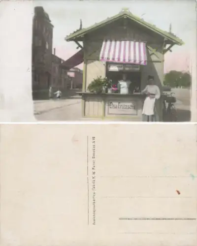 Löbtau Dresden Bruno Weiss Limonadenstand Elsa Fritzsche verheiratete Weiss Echtfoto * um 1910