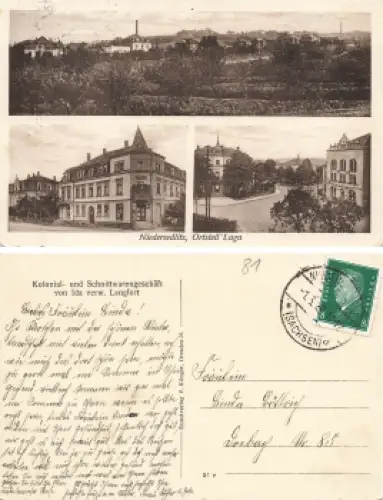 Niedersedlitz Dresden Ortsteil Luga Kolonial- und Schnittwarengeschäft Ida Langfort o 1929