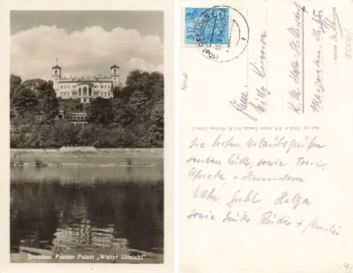 Loschwitz Dresden Pionier Palast "Walter Ulbricht" Schloss Albrechtsberg o 1954