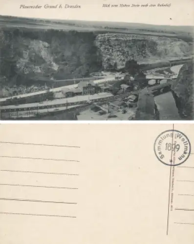 Plauen Dresden Bahnhof mit Brauerei Felsenkeller vom Hohen Stein * um 1910