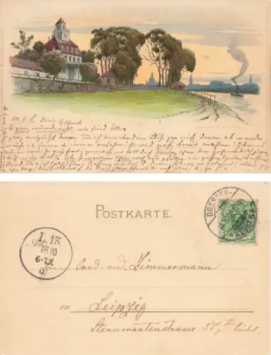 Johannstadt Dresden Antons Blumenstrasse 81 Künstlerkarte o 1899
