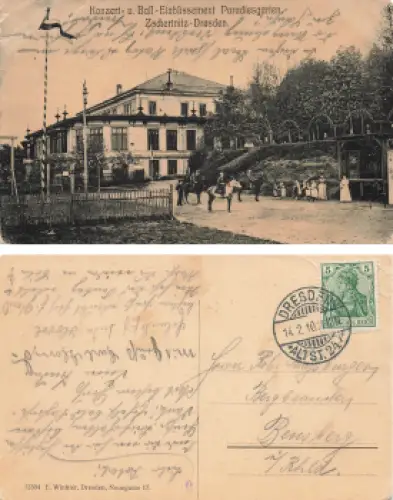Zschertnitz Dresden Konzert und Ball Etablissement Paradiesgarten o 1910