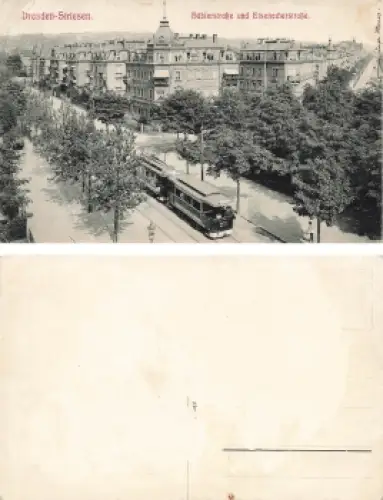 Striesen Dresden Hüblerstraße und Eisenacherstraße Straßenbahn * um 1910