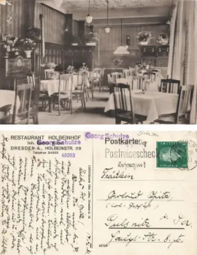Striesen Dresden Holbeinstrasse 119 Restaurant Holbeinhof Georg Schulze o 1931