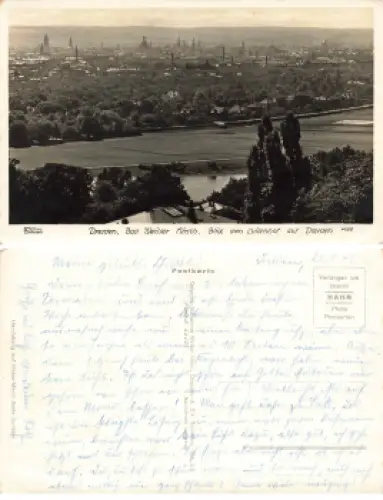 Weisser Hirsch Dresden Luisenhof Blick auf Blasewitz gebraucht 1949 Hahn-Foto4255