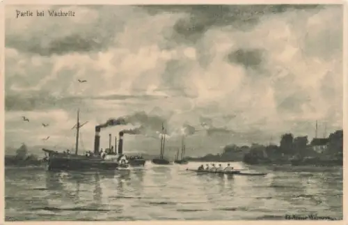 Wachwitz Dresden Künstlerkarte Krause-Wichmann * um 1900