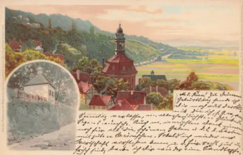 Loschwitz Dresden Künstlerkarte Adolf Nöther o 1909