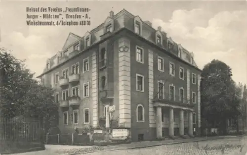 Dresden Südvorstadt Winkelmannstrasse 4 Verein Freundinnen Junger Mädchen gebraucht um 1920