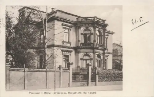 Dresden Südvorstadt Bergstrasse 25 Pensionat Bibra o 1929