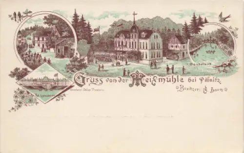 Pillnitz Dresden Meixmühle Litho * um 1900