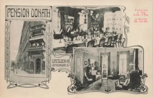 Seevorstadt Dresden Lüttichaustrasse 13 (Hans Dankner Strasse) Pension Donath * um 1910