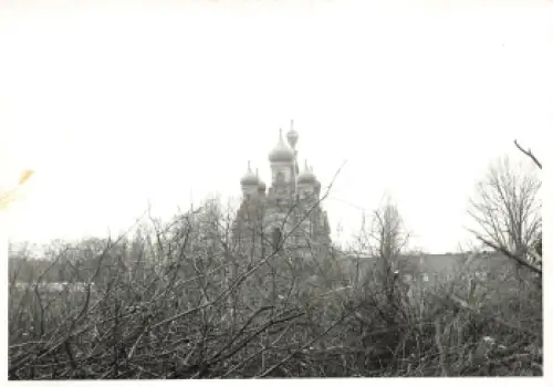 Südvorstadt Dresden Hochschulstrasse Baustelle an der Russischen Kirche Echtfoto um 1970