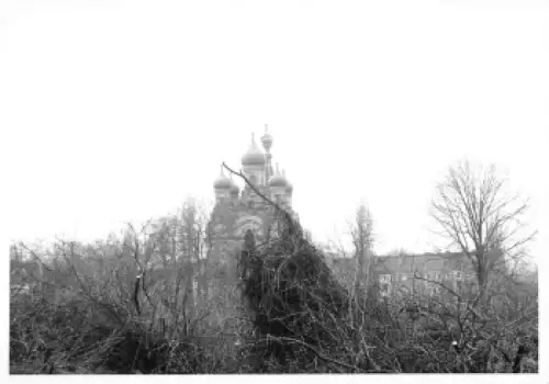 Südvorstadt Dresden Hochschulstrasse Baustelle an der Russischen Kirche Echtfoto um 1970