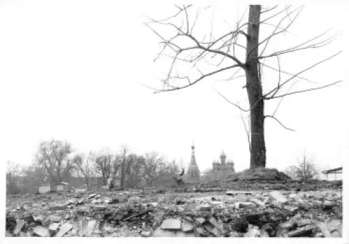 Südvorstadt Dresden Hochschulstrasse Baustelle an der Russischen Kirche Echtfoto um 1970