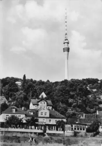 Wachwitz Dresden Restaurant Elbterrassen Fernsehturm *1969