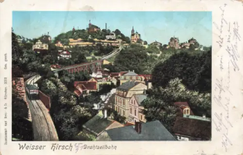 Weisser Hirsch Dresden Drahtseilbahn "golden windows" 3318 o 1901