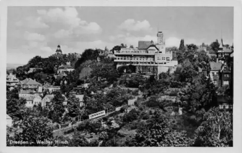Weißer Hirsch Dresden HO Restaurant Luisenhof mit Standseilbahn * um 1954