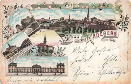 01454 Radeberg Bahnhof Amtsgericht Litho o 1898