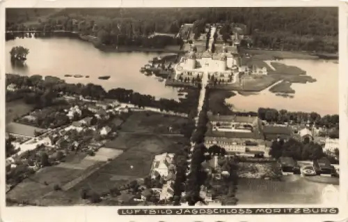 01468 Moritzburg Jagdschloss Luftbild o um 1930 Hahn-Foto7762