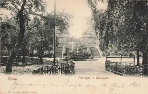 Riesa Elbe Freitreppe im Stadtpark o 1901
