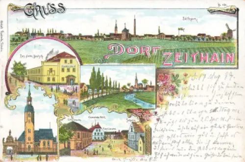 01619 Zeithain Dorf Gasthaus zum Stern Litho  o 1899
