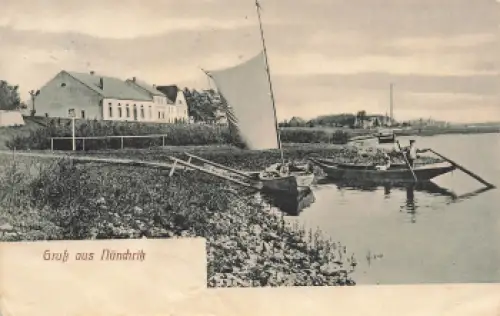 01612 Nünchritz Elbe Fähre o um 1910