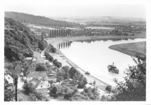 01612 Diesbar Seußlitz Elbe Blick nach Nieschütz * 1978