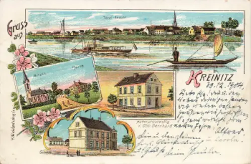 01619 Kreinitz Zeithain Materialwarenhandlung Litho o 1904