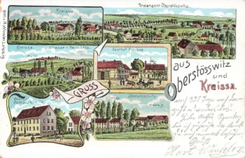 01683 Oberstösswitz und Kreissa Nossen Litho o um 1901