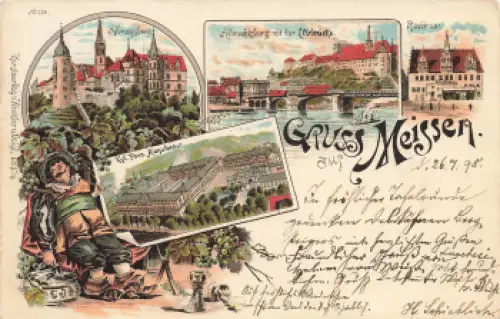 01662 Meißen Elbe Litho o 1898