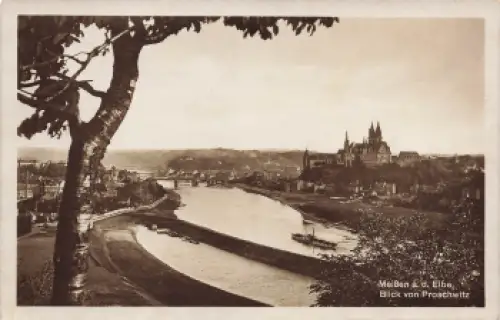 01662 Meißen Elbe Blick von Proschwitz o 1929