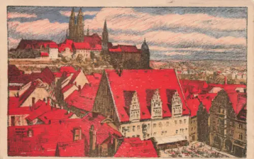 01662 Meißen Elbe Künstlerkarte Artur Barth * um 1920