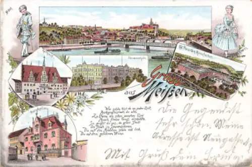 01662 Meißen Elbe Litho o 1898